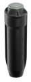 Zraszacz wynurzalny turbinowy T 100 Comfort, czarny, cylindryczny kształt. Widoczny górny element w kolorze szarym z przekręcaną pokrywą. Produkt w pozycji stojącej, na jednolitym tle. Wyposażony w mechanizm do nawadniania ogrodów.