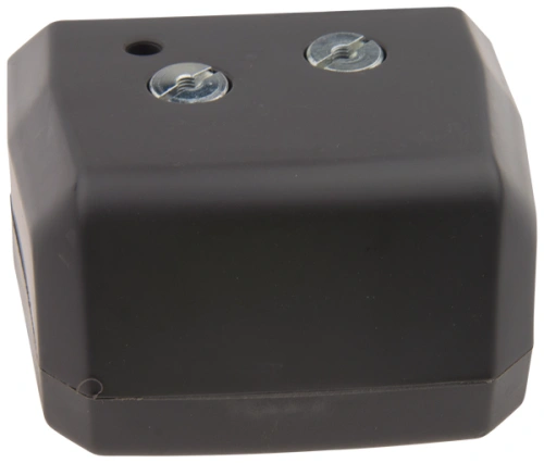 Czarny moduł akumulatora do wykaszarki Husqvarna 265 RX, z widocznymi dwoma metalowymi zaciskami. Produkt przedstawiony z góry, zakryty i nienaruszony, o prostokątnym kształcie i gładkiej powierzchni. Idealny do zamontowania w urządzeniu.