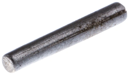 Kołek równoległy wykaszarki 265 RX Husqvarna, metalowy element w ciemnym kolorze, o prostym, cylindrycznym kształcie; widok z boku ukazuje gładką fakturę. Produkt leży na białym tle, co podkreśla jego wykończenie.