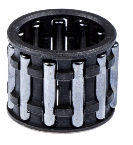 Łożysko wykaszarki 233 RJ Husqvarna w formie cylindrycznej, czarne plastiki z metalowymi elementami. Ujęcie frontalne, produkt leży na płaskiej powierzchni. Długość i średnica nie są określone, widać wyraźnie ułożenie rolek w rowkach.