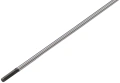 Trzonek wykaszarki Husqvarna 233 RJ, wykonany z metalowego materiału, ma prosty, cylindryczny kształt. Obejmuje uchwyt z otworem do mocowania. Całość w srebrnym kolorze, z czarnym końcem narzędzia. Produkt leży na białym tle.
