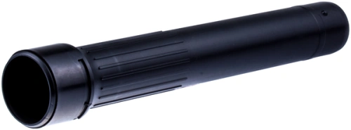 Rura dmuchawy 155 BT Husqvarna, czarna, cylindryczna z żłobieniami dla lepszego chwytu, gładka, otwarta końcówka, bez napisów, leżąca na białym tle, do urządzenia.