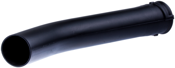 Rura dmuchawy 155 BT Husqvarna w kolorze czarnym, gładka, z zaokrąglonym końcem. Ujęcie z boku, leżąca w poziomie. Produkt o prostym, cylindrycznym kształcie, bez widocznych napisów lub logo. Idealna do zastosowania w odkurzaczach ogrodowych.