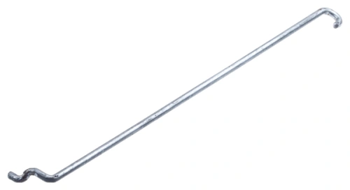 Drut dmuchawy Husqvarna 125BVX, prosty, metalowy, o długości około 30 cm, z wygiętymi końcówkami. Ułożony poziomo, na jednolitym tle. Idealny do naprawy lub wymiany w urządzeniu ogrodniczym. Brak widocznych napisów czy logo.