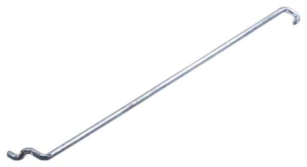Drut dmuchawy Husqvarna 125BVX, prosty, metalowy, o długości około 30 cm, z wygiętymi końcówkami. Ułożony poziomo, na jednolitym tle. Idealny do naprawy lub wymiany w urządzeniu ogrodniczym. Brak widocznych napisów czy logo.