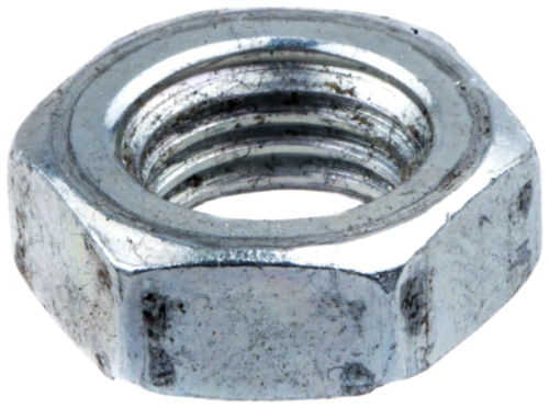 Nakrętka dmuchawy 125BVX Husqvarna, metalowa, sześcio­kątna, z gwintem wewnętrznym. Ujęcie frontalne, na białym tle, jedno­znacznie widoczny kształt i faktura powierzchni. Brak napisów lub logo.