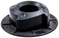 Piasta dmuchawy 125BVX Husqvarna, czarna, okrągła podstawa z centralnym otworem. Produkt widoczny z boku, z lekko chropowatą powierzchnią. Widoczne oznaczenia numeryczne na boku. Element konstrukcyjny, przeznaczony do montażu.