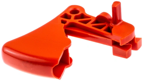 Wyzwalacz dmuchawy 150BT Husqvarna, pomarańczowy, plastikowy, ergonomiczny z wyraźnym mechanizmem wyzwalającym i elementami mocującymi. Prosty i funkcjonalny, idealny do ogrodu.