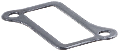 Uszczelka dmuchawy 180BF Husqvarna w metalicznym kolorze, o prostokątnym kształcie z wyciętymi otworami. Produkt leży płasko na białym tle, umożliwiając pełną widoczność detali i krawędzi uszczelki.