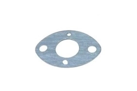 Uszczelka wykaszarki 253RJ Husqvarna w kształcie owalu, wykonana z metalowego materiału o matowej powierzchni. Widoczne otwory montażowe oraz centralny okrągły wycięcie. Ujęcie z góry na jednolitym tle.