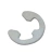 E-ring do wykaszarki 253RJ Husqvarna, półokrągły, metalowy, z dwoma wycięciami po bokach na szarym tle. Płasko leżący, z prostą fakturą, służy do mocowania elementów w narzędziach ogrodowych.