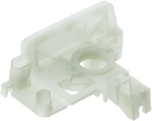 Przezroczysta podstawka filtra do pilarki Husqvarna, prostokątna, z otworem centralnym i mocowaniami, ułożona poziomo na białym tle, ułatwiająca montaż.