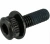 Śruba wykaszarki Husqvarna 243 RJ, czarna, metalowa, z teksturowaną główką i gwintowanym trzonem, długość ok. 4 cm, leży na jednolitym tle w ujęciu frontalnym.