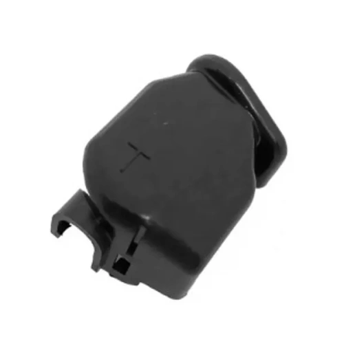 Pokrywa cylindra wykaszarki 241 RJ Husqvarna w kolorze czarnym, z fakturą gładką. Produkt leży na białym tle, ukazując szczegóły mocowania oraz oznaczenie T na powierzchni. Idealna jako część zamienna do wykaszarek.