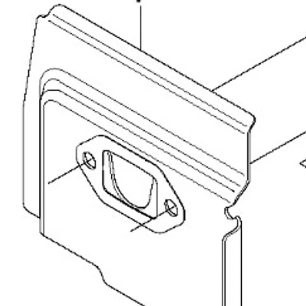Uszczelka wykaszarki 243 RJ Husqvarna w kolorze czarnym o prostokątnym kształcie, z widocznymi otworami mocującymi. Zbliżenie na krawędzie uszczelki, z teksturą gładką. Produkt przedstawiony w pozycji poziomej na jasnym tle.
