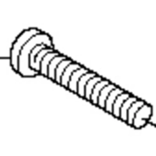 Igła wykaszarki 226 RJ Husqvarna, wykonana z metalu, w kolorze srebrnym, z gwintem na całej długości. Ujęcie z boku, pokazujące igłę w pozycji leżącej. Widoczna głowica z wyraźnymi rowkami, bez dodatkowych oznaczeń.