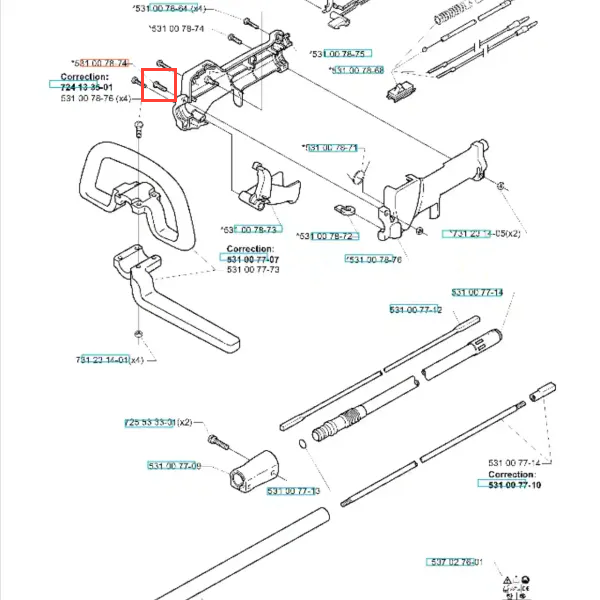 Śruba wykaszarki 152 RB Husqvarna, metalowa, o prostokątnym kształcie, widoczna z boku. Produkt wyróżnia się wyraźnym wcięciem oraz otworem mocującym. Tło proste, jednolite, co ułatwia identyfikację elementu.