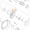 Śruba wykaszarki 243 RJ Husqvarna, srebrzysta, metaliczna, ze wcięciem i napisem na główce, o standardowym kształcie i średniej wielkości, na białym tle.