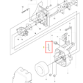 Wspornik tulei wykaszarki 241 RJ Husqvarna w formie rysunku technicznego. Produkt przedstawiony w kolorze szaro-czarnym, z detalami konstrukcyjnymi, widoczny w zbliżeniu, z precyzyjnymi numerami części i oznaczeniami dla ułatwienia montażu.