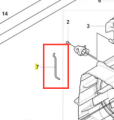 Wspornik tulei wykaszarki 241 RJ Husqvarna, metalowy element w kolorze srebrnym, widoczny z boku, zamontowany na tle technicznych rysunków. Detal zawiera jeden otwór do mocowania, brak widocznych napisów czy logo.