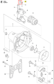 Śruba wykaszarki 226 RJ Husqvarna, brązowy metal, cylindryczna, widok z góry pod kątem, pokazujący gwint i główkę, centralny element montażowy urządzenia.