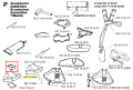Czarny adapter do wykaszarki Husqvarna 232 R, widoczny z boku. Solidna metalowa konstrukcja z logo i numerami katalogowymi, na jednolitym tle.