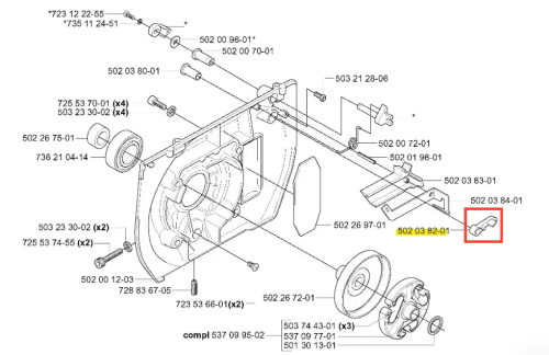 Dźwignia przepustnicy wykaszarki 265 RX Husqvarna w kolorze czarnym, o ergonomicznym kształcie, wykonana z tworzywa sztucznego. Zdjęcie przedstawia ją z boku, w zbliżeniu na detale oraz widoczne mocowanie. Tło jednolite, jasne.