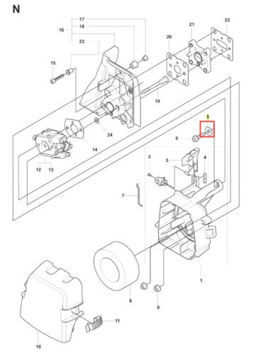 Szara, okrągła podkładka wykaszarki 241 RJ Husqvarna z metalowymi i plastikowymi elementami, widoczna z przodu na białym tle. Wyraźne otwory mocujące podkreślają szczegóły.