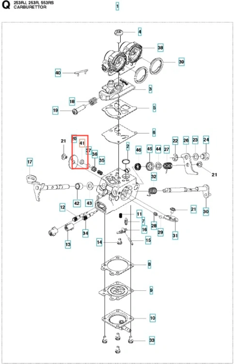 Korek wykaszarki 253RJ Husqvarna, okrągły element z tworzywa sztucznego w kolorze czarnym. Widoczny z boku, detaliczny widok na otwór montażowy. Element ma gładką powierzchnię, bez logo lub napisów. Przeznaczony do zamocowania w wykaszarce.