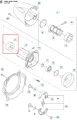 Srebrny, cylindryczny amortyzator wykaszarki Husqvarna 253RJ z detalami mocowania, leżący na płaskiej powierzchni. Widoczna metalowa tekstura i precyzyjne otwory montażowe jako część zamienna do sprzętu ogrodowego.