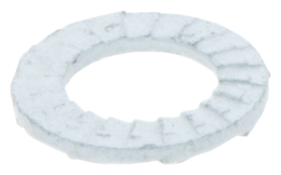 Podkładka dmuchawy 356BTx Husqvarna, okrągła, biała, teksturowana, z rowkami. Widok z boku, leżąca na białym tle, ukazująca szczegóły struktury. Produkt do montażu w urządzeniach ogrodniczych.