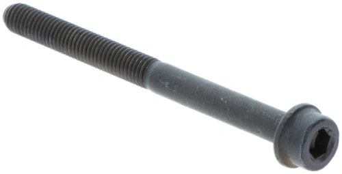 Śruba dmuchawy 356BTx Husqvarna, czarna, metalowa, o cylindrycznym kształcie, z wyraźnym gwintem na całej długości. Widoczna gniazdo sześciokątne do dokręcania. Przedmiot leży na białym tle, bez dodatkowych akcesoriów.