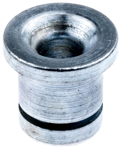 Tuleja dmuchawy 356BTx Husqvarna w kolorze metalicznym, cylindryczna z wypukłym wnętrzem. Ujęcie z boku, ukazuje detale mocowania. Widoczny czarny pierścień na dolnej części. Tło białe, co podkreśla produkt.