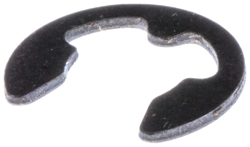 Zacisk e dmuchawy 356BTx Husqvarna, czarny, wykonany z metalu. Widoczny z boku, w zbliżeniu na kształt. Produkt o cienkiej konstrukcji, służący do mocowania elementów w dmuchawach. Tło białe, co podkreśla detale.