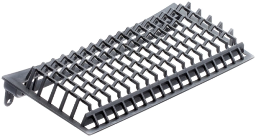 Siatka dmuchawy 356BTx Husqvarna, w kolorze szarym, o prostokątnym kształcie z otwartą strukturą, leżąca na płaskiej powierzchni. Widoczne wycięcia w formie kratki, umożliwiające przepływ powietrza. Produkt nowy, bez dodatkowych akcesoriów.