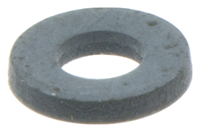 Podkładka dmuchawy 356BTx Husqvarna w kształcie płaskiego krążka, wykonana z czarnego materiału. Widoczny otwór w centrum. Produkt leży na białym tle, bez dodatkowych elementów, co umożliwia łatwą identyfikację.