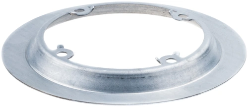 Płyta przystawki dmuchawy 356BTx Husqvarna w kolorze metalicznym, okrągła, z wycięciami na mocowania. Produkt leży na białym tle, z wyraźnie widocznymi otworami do montażu. Krawędź gładka, bez zdobień, przeznaczona do montażu w urządzeniu.