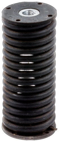 Amortyzator dmuchawy 356BTx Husqvarna, czarny, cylindryczny kształt z widocznymi spiralnymi żłobieniami. Ujęcie z bliska, stojący, podkreśla detale struktury. Górna część z otworem montażowym, bez dodatkowych oznaczeń. W tle białe.