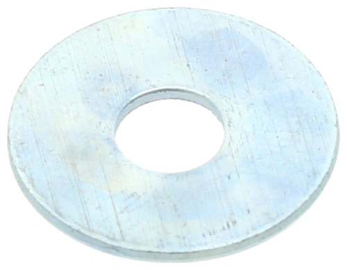 Metalowa, okrągła podkładka dmuchawy Husqvarna 356BTx z centralnym otworem, trwała, matowa. Na jednolitym tle, idealna do napraw i serwisu urządzeń ogrodniczych.