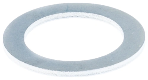 Podkładka ridera R 111B Husqvarna, okrągła, z białym obramowaniem i szarym wnętrzem. Widoczna z góry, leżąca na jednolitym tle. Przeznaczona do montażu, idealna dla użytkowników motocykli. Wymiary oraz grubość nieodstępne w tym ujęciu.