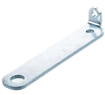 Wspornik ridera R 111B Husqvarna, metaliczny, prosty kształt, długość około 20 cm, dwa otwory montażowe. Produkt widoczny z boku, na jednolitym tle, idealny do instalacji w pojazdach. Brak dodatkowych oznaczeń czy napisów.