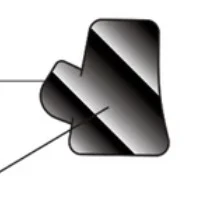 Folia aluminiowa do dmuchawy Husqvarna 356BTx, w kolorze metalicznym, o gładkiej powierzchni. Ujęcie z przodu, prezentujące charakterystyczny kształt ułatwiający montaż. Idealna do użycia w ogrodzie.