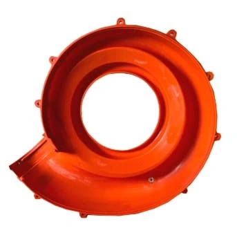 Kierownica spiralna dmuchawy 580BFS Husqvarna w kolorze intensywnego pomarańczowego, wykonana z tworzywa sztucznego. Ujęcie z góry, prezentujące spiralny kształt oraz otwór w centralnej części. Produkt leży na jednolitym tle. Widać mocowania.