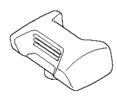 Fajka świecy dmuchawy 360BT Husqvarna w kolorze czarnym, z gładką powierzchnią i wypukłymi detalami, ukazana z boku. Widoczne są trzy otwory wentylacyjne oraz zaokrąglona końcówka, co umożliwia łatwe podłączenie. Produkt w nowym stanie.