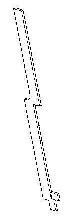 Aksesorium do dmuchawy Husqvarna 525BX, wąska, prostokątna konstrukcja, w kolorze szarym, z widocznymi ząbkami. Produkt leży na płaskiej powierzchni, co umożliwia ocenę detali i kształtu. Brak dodatkowych elementów lub napisów.