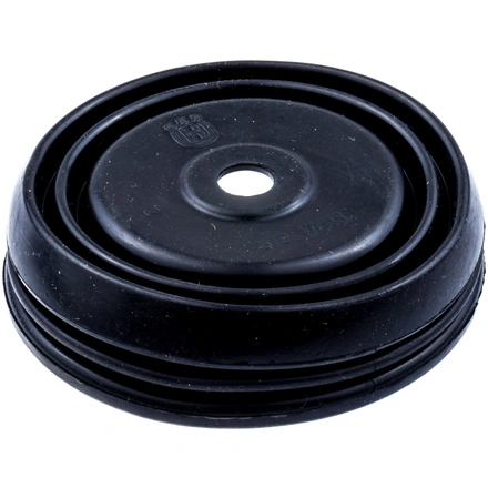 Obudowa amortyzatora Automower 315X/520 Husqvarna, czarna, okrągła, wykonana z gumowego materiału. Widoczny otwór na środku, ułożona poziomo, z wyraźnym podziałem na warstwy. Produkt na jasnym tle.