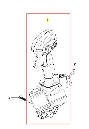 Uchwyt dmuchawy 130BT Husqvarna w kolorze czarnym i szarym, z ergonomiczną rączką i przyciskiem uruchamiającym. Widoczny kabel zasilający. Produkt przedstawiony z boku, w pozycji stojącej, na jednolitym tle.