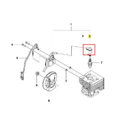 Pokrywa piasty dmuchawy 130BT Husqvarna w kolorze szarym, wykonana z tworzywa sztucznego. Widoczna z boku w pozycji zamontowanej. W zestawieniu z innymi elementami mechanicznymi, gdyż stanowi część zwiększającą funkcjonalność dmuchawy.