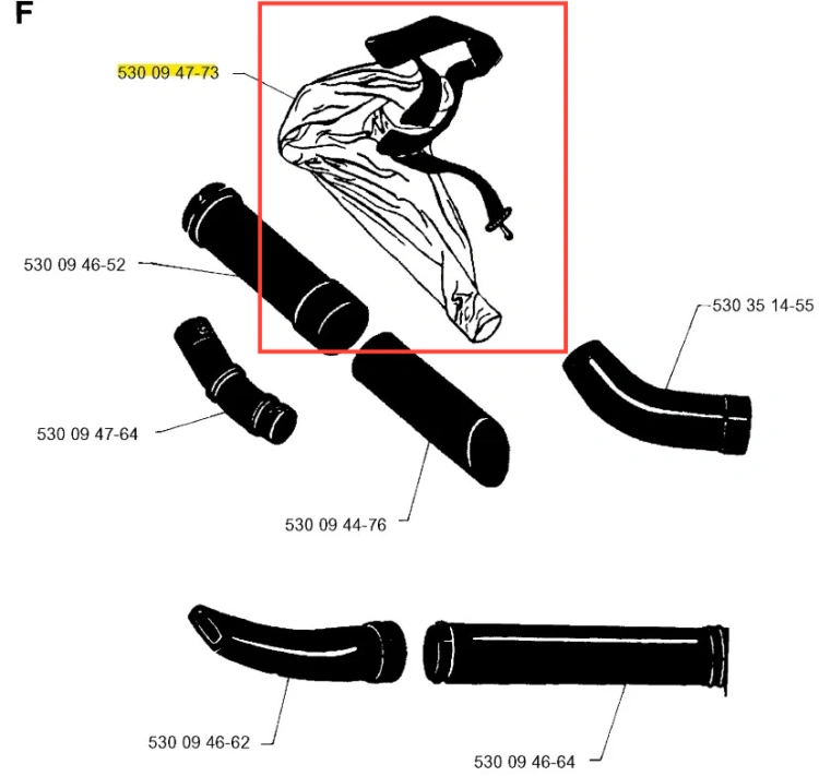 Worek dmuchawy 132BT Husqvarna, w kolorze szarym, z elastycznym uchwytem i wzmacnianymi krawędziami. Pokazany z przodu, w pozycji leżącej. Widoczne elementy mocujące. Tło proste, białe.