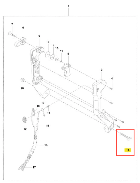 Śruba motylkowa do dmuchawy 150BT Husqvarna, metalowa, w kształcie wydłużonego prostokąta z wycięciami na końcach. Widoczna w zbliżeniu, z wyraźnymi oznaczeniami i elementami mocującymi. Idealna do zastosowań w naprawach sprzętu ogrodowego.